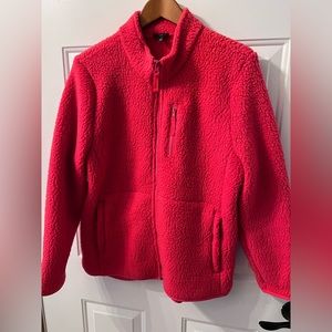 Talbots XLP Berry Cozy Full Zip Sherpa Jacket